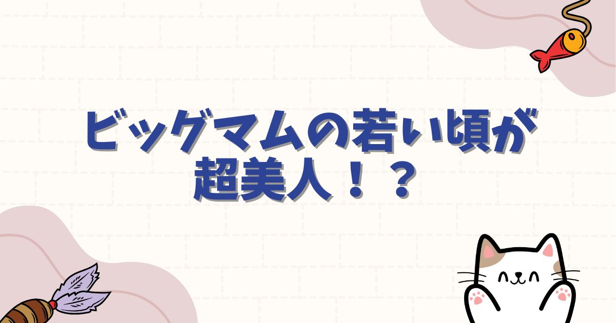 ビッグマムの若い頃が超美人！？痩せていた過去やロックス時代の真相を徹底解説